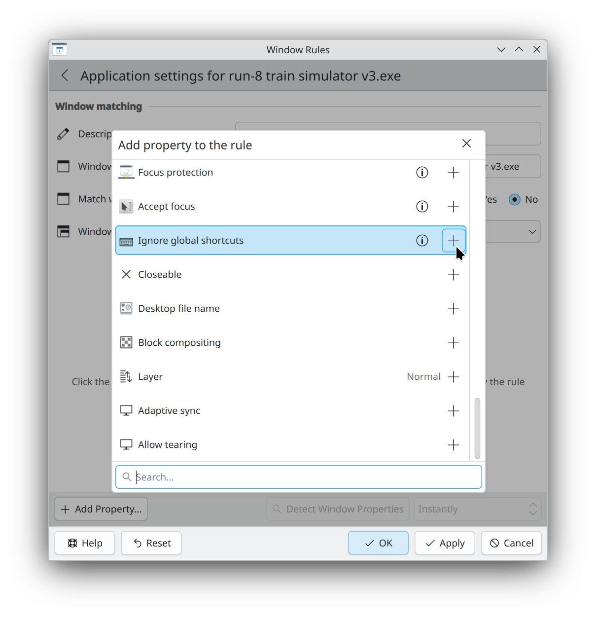 KDE ignore global shortcuts