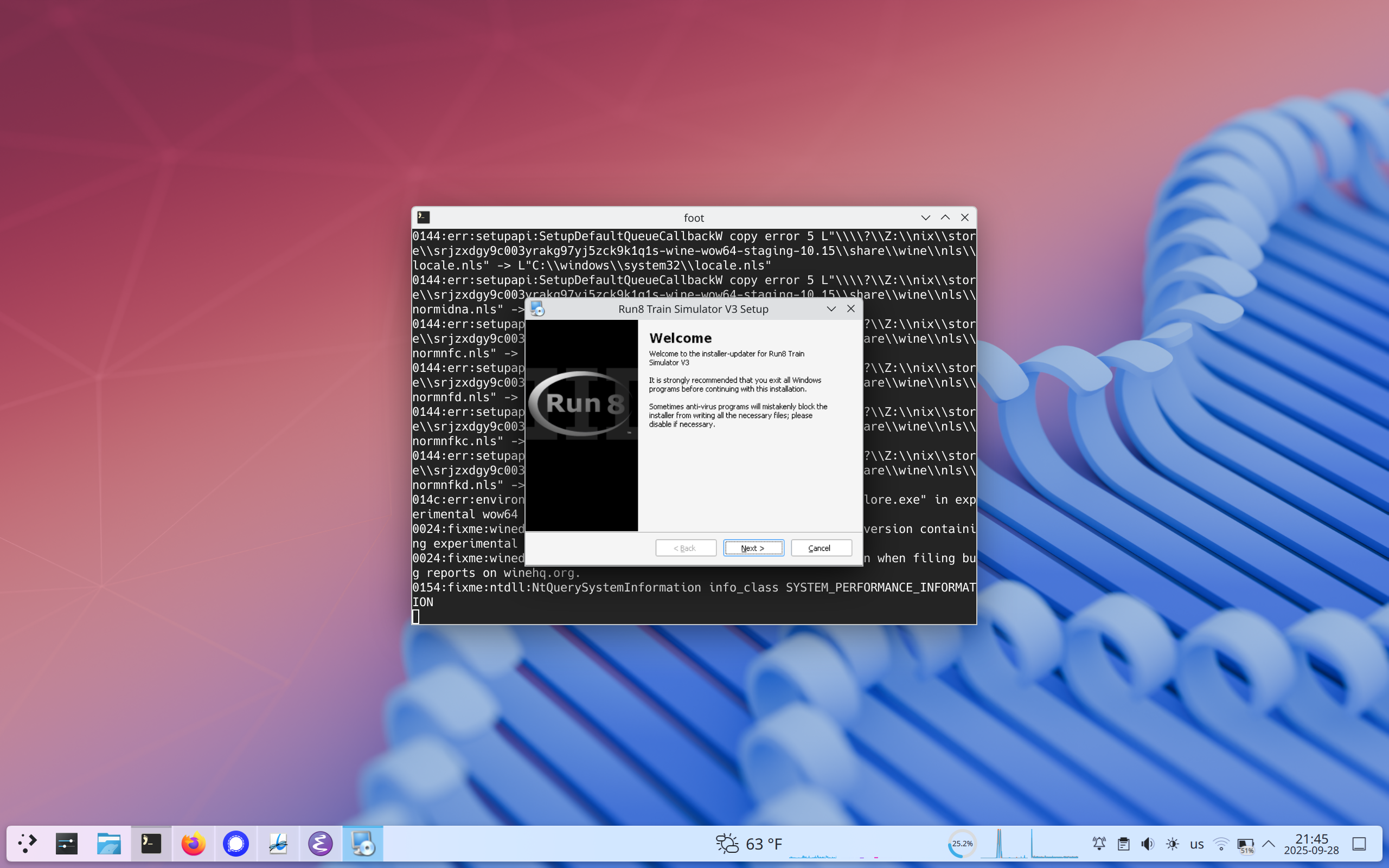 screenshot of Run8 installer